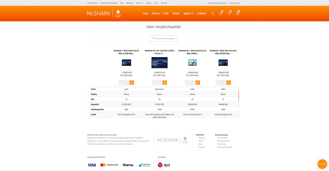 eboxx® onlineshop, apple, mcshark, produkt-vergleich